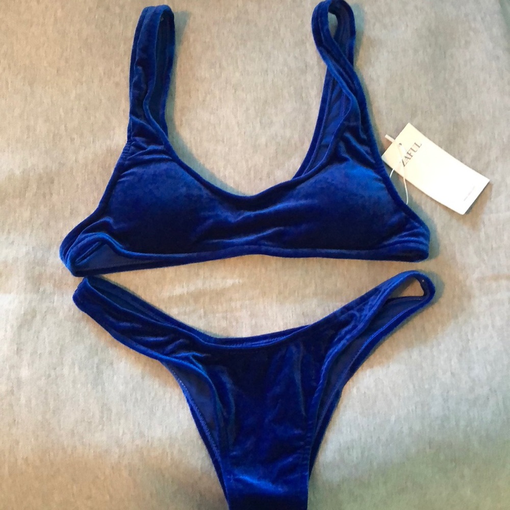 Royal Blue Velvet Bikini